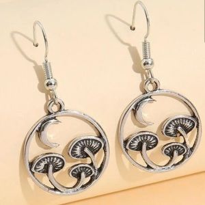 2/$10 NEW! Mushroom Detail Round Drop Earrings Antique Bobo Cute Rave